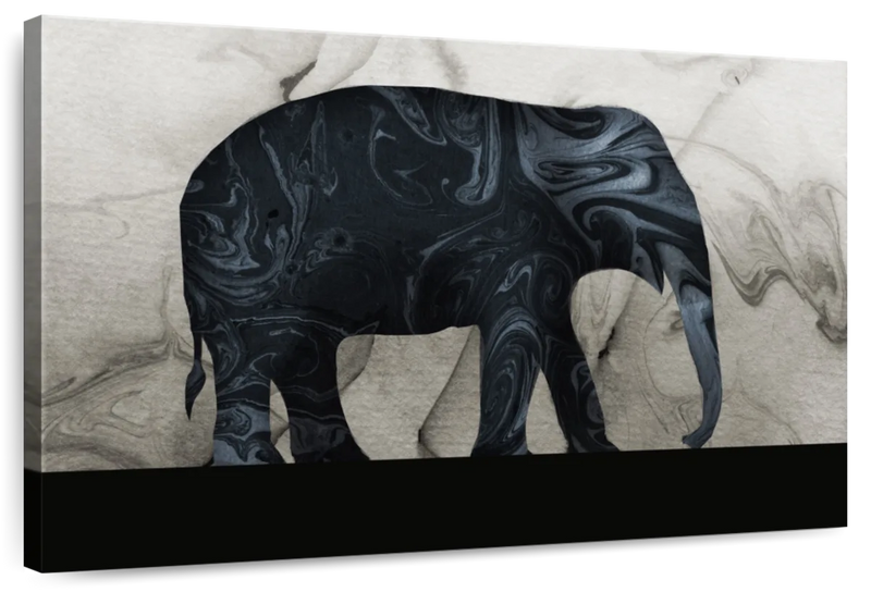 Abstract Elephant Silhouette Wall Art