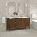 James Martin Myrrin 60" Double Bathroom Vanity, Mid-Century Walnut