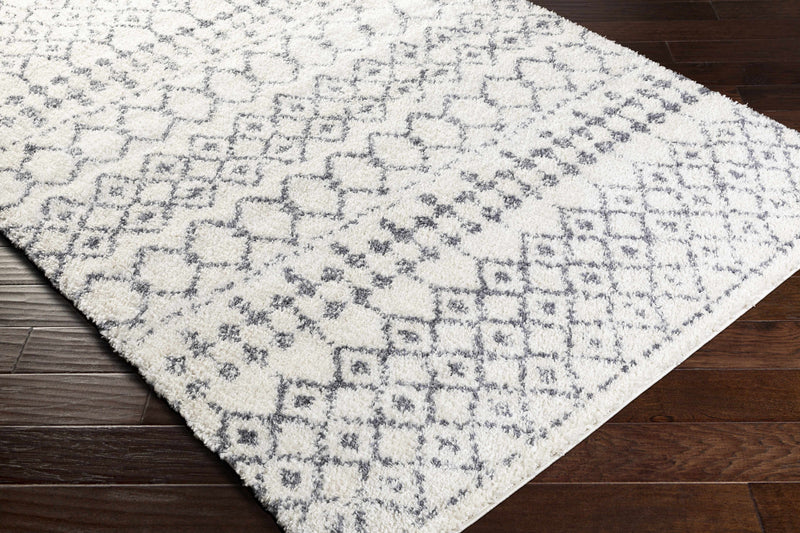 Navassa White/Gray Trellis Plush Rug