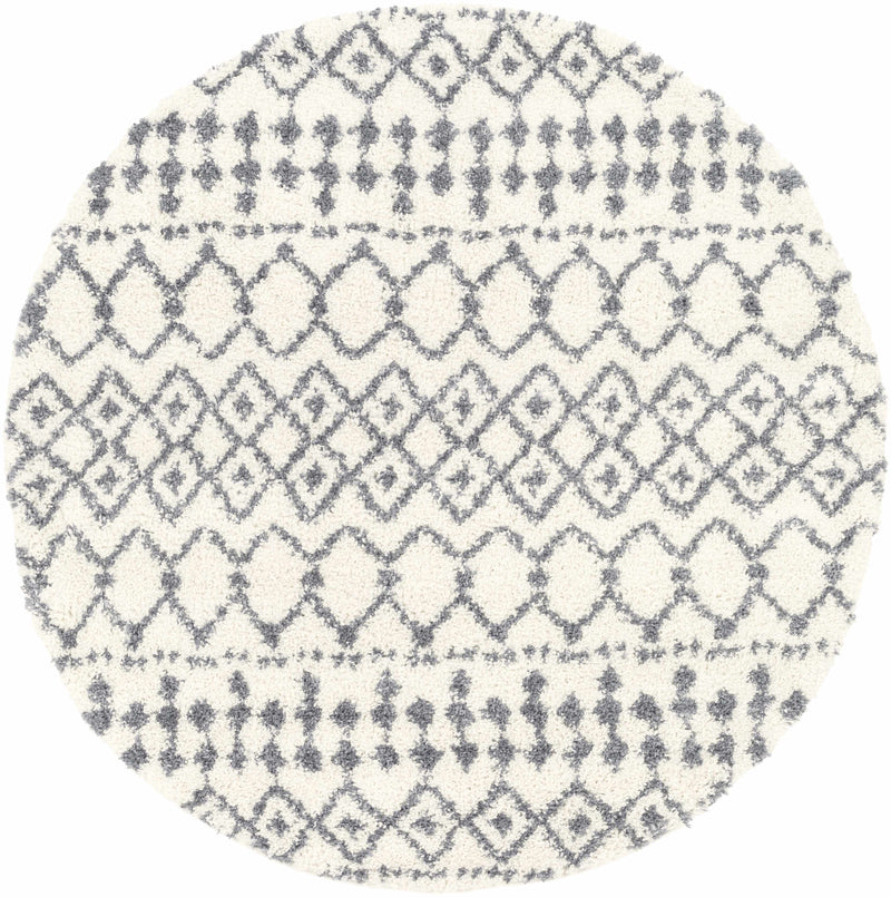 Navassa White/Gray Trellis Plush Rug