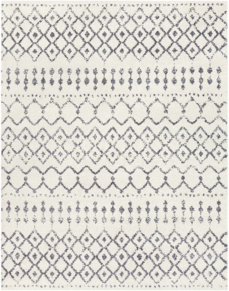 Navassa White/Gray Trellis Plush Rug