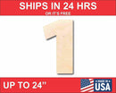 Unfinished Wood Block Number 1 - Craft - up to 46" DIY