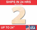 Unfinished Wood Block Number 2 - Craft - up to 46" DIY