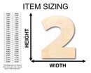 Unfinished Wood Block Number 2 - Craft - up to 46" DIY