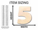Unfinished Wood Block Number 5 - Craft - up to 46" DIY