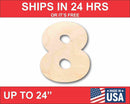 Unfinished Wood Block Number 8 - Craft - up to 46" DIY