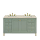 James Martin Chicago 60" Double Bathroom Vanity, Smokey Celadon
