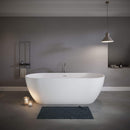 Nuvia 59-Inch Luxury Solid Surface Matte White Freestanding Soaking Tub (SAK95320)