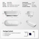 Nuvia 59-Inch Luxury Solid Surface Matte White Freestanding Soaking Tub (SAK95320)
