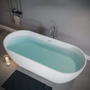 Nuvia 59-Inch Luxury Solid Surface Matte White Freestanding Soaking Tub (SAK95320)