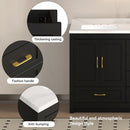 Nuvia 60-Inch Black Bathroom Vanity With Soft Close Doors And Drawers Storage (SAK86210)