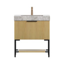 Nuvia Luxury 30-Inch Corolla Oak Freestanding Bathroom Vanity With Sink And Storage (SAK79352)