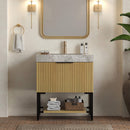 Nuvia Luxury 30-Inch Corolla Oak Freestanding Bathroom Vanity With Sink And Storage (SAK79352)