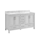 Nuvia Premium 60-Inch Freestanding Double Sink Bathroom Vanity With Carrara Marble Top (SAK51829)