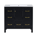 Nuvia Premium 72-Inch Bathroom Vanity Set With Resin Sink And Soft-Close Drawers [Faucet Not Included] (SAK62749)