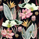 Stylish Dark Wallpaper with Pink Flowers Chic