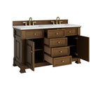 James Martin Brookfield 60" Double Bathroom Vanity, Honey Oak