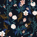 Modish Dark Wallpaper with Gentle Flowers Fashionable