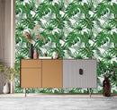 Green Monstera Leaves Wallpaper