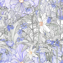 Modish Floral Outlines Wallpaper