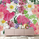 Modish Modern Pink Peonies Wallpaper