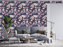 Elegant Dark Purple Floral Wallpaper