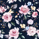 Fashionable Dark Wallpaper with Pink Roses