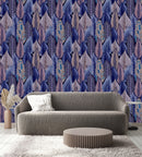 Dark Blue Palm Leaves Wallpaper