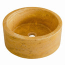 Oasis Gold Travertine Round Vessel Sink - 16"x16"x6" - Honed