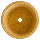Oasis Gold Travertine Round Vessel Sink - 16"x16"x6" - Honed