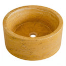 Oasis Gold Travertine Round Vessel Sink - 16"x16"x6" - Honed