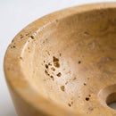Oasis Gold Travertine Round Vessel Sink - 16"x16"x6" - Honed