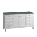 James Martin Chicago 60" Single Bathroom Vanity, Glossy White