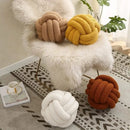 Off-white boucle knotted circle throw pillows bedroom decor