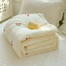 Off-white cherry embroidered double layer yarn summer quilt bedroom