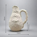 Off-white handmade irregular grain ceramic pitcher vase living room