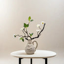 Off-white handmade irregular grain ceramic pitcher vase living room