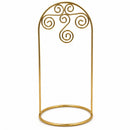 Arched Swirls Gold Tone Metal Ornament Stand Holder Display 7.75 Inches