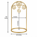Arched Swirls Gold Tone Metal Ornament Stand Holder Display 7.75 Inches