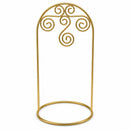 Arched Swirls Gold Tone Metal Ornament Stand Holder Display 7.75 Inches