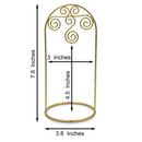 Arched Swirls Gold Tone Metal Ornament Stand Holder Display 7.75 Inches