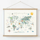World Map Print - Luster Paper Nursery Wall Art Print