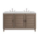 James Martin Portland 60" Double Bathroom Vanity, Whitewashed Walnut