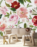 Elegant Water colored Pink Flowers Wallpaper Tasteful