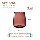 Segunda Vida Rosado Stemless Wine Glasses