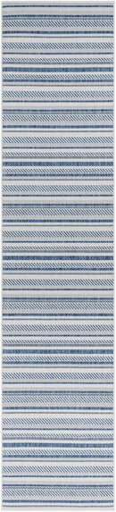 Olin White&Blue Striped Nordic Rug