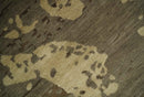 Olive and Brown Modern Abstract 5x8 Hand Knotted Wool and Silk Area Rug