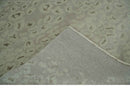 Olive and Dark Green and Silver 5x8 Hand Knotted Abstract Wool and Silk Area Rug