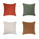 Olive and dark green geometric jacquard throw pillowcase living room