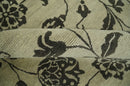 Olive and Dark green Hand Knotted 4x6 Floral Wool and Silk Area Rug